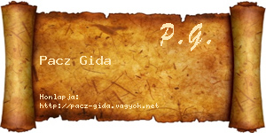 Pacz Gida névjegykártya